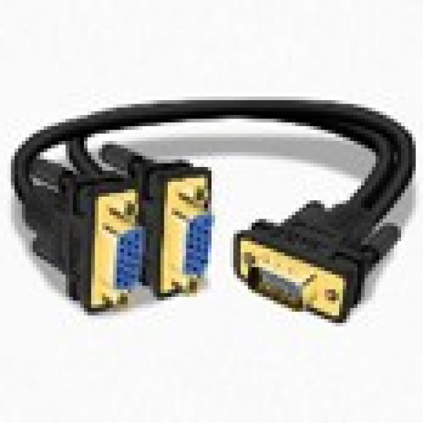 VGA3+6 Male to Famale 1 to 2 Splitter Cable 0.3m - V-V401
